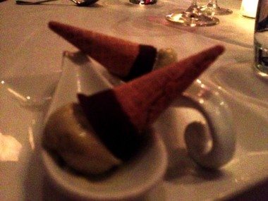 chocolate mint ice cream, white ganache